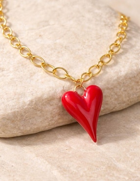 Collar de corazón Yoiko Ígnea baño de oro 18 K
