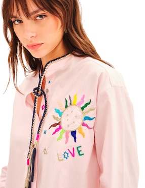Camisa Rapsodia de algodón manga larga para mujer