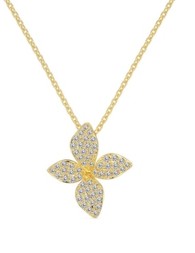 Collar de flor Yoiko Floralis de plata P925 con acabado baño de oro