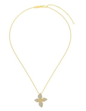 Collar de flor Yoiko Floralis de plata P925 con acabado baño de oro