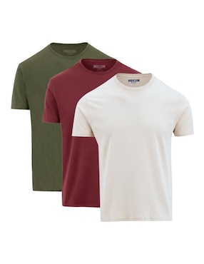 Set playera manga corta Indicum Denim cuello redondo para mujer
