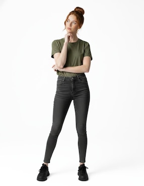 Set playera manga corta Indicum Denim cuello redondo para mujer
