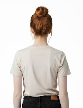Set playera manga corta Indicum Denim cuello redondo para mujer