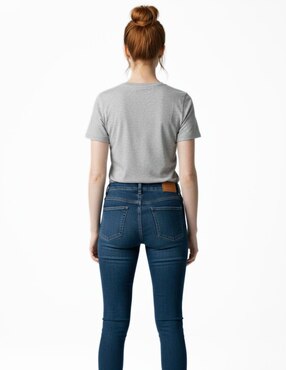 Set playera manga corta Indicum Denim cuello redondo para mujer