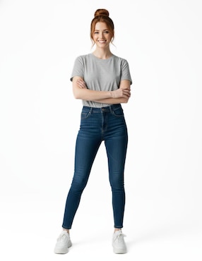 Set playera manga corta Indicum Denim cuello redondo para mujer