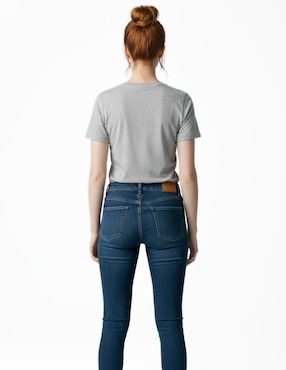 Set playera manga corta Indicum Denim cuello redondo para mujer