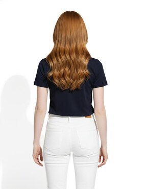 Set playera manga corta Indicum Denim cuello redondo para mujer