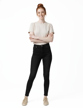 Set playera manga corta Indicum Denim cuello redondo para mujer