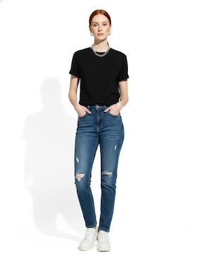 Set playera manga corta Indicum Denim cuello redondo para mujer