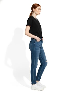 Set playera manga corta Indicum Denim cuello redondo para mujer