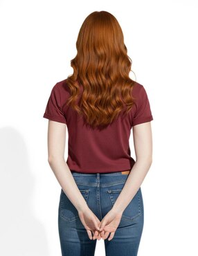 Set playera manga corta Indicum Denim cuello redondo para mujer