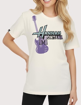 Playera manga corta Disney Hannah Montana - Guitarra Hannah Montana cuello redondo para mujer