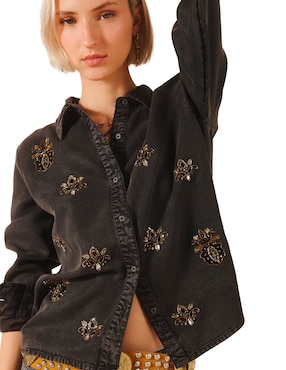 Camisa Rapsodia manga larga para mujer