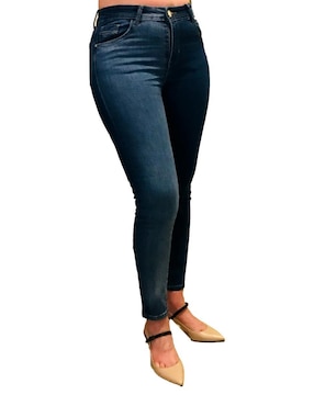 Issa Jeans Skinny Deslavado Corte Cadera Para Mujer