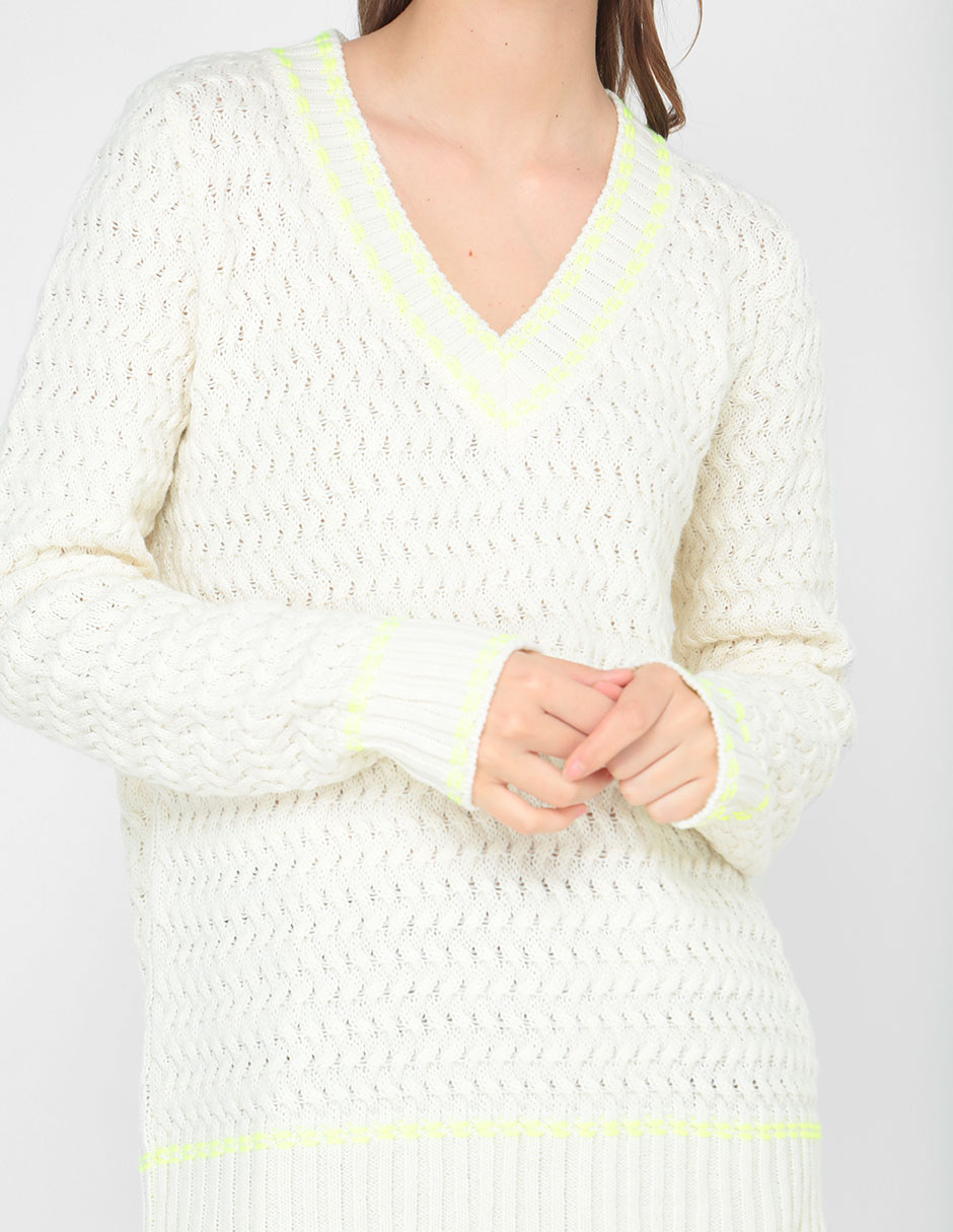 Suéter cuello v para mujer 3