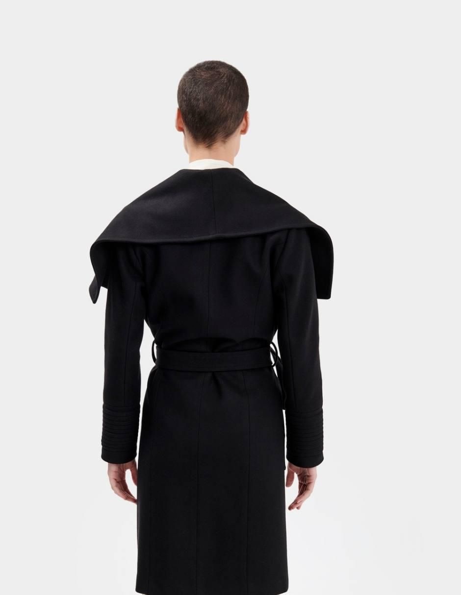 Abrigo de lana abierto para mujer