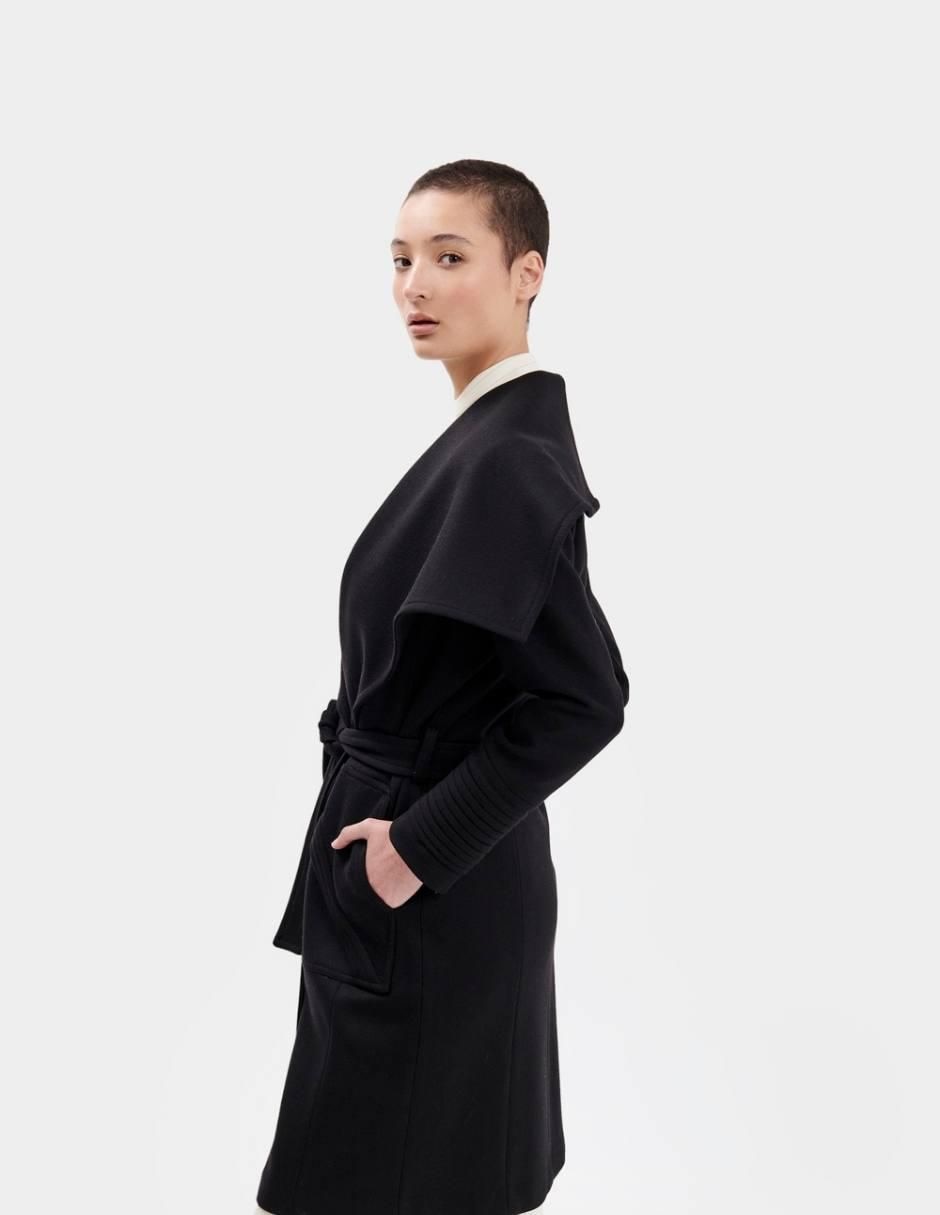Abrigo de lana abierto para mujer