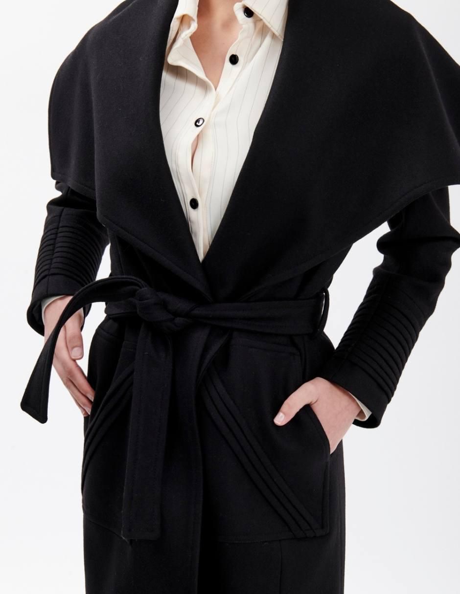 Abrigo de lana abierto para mujer 5