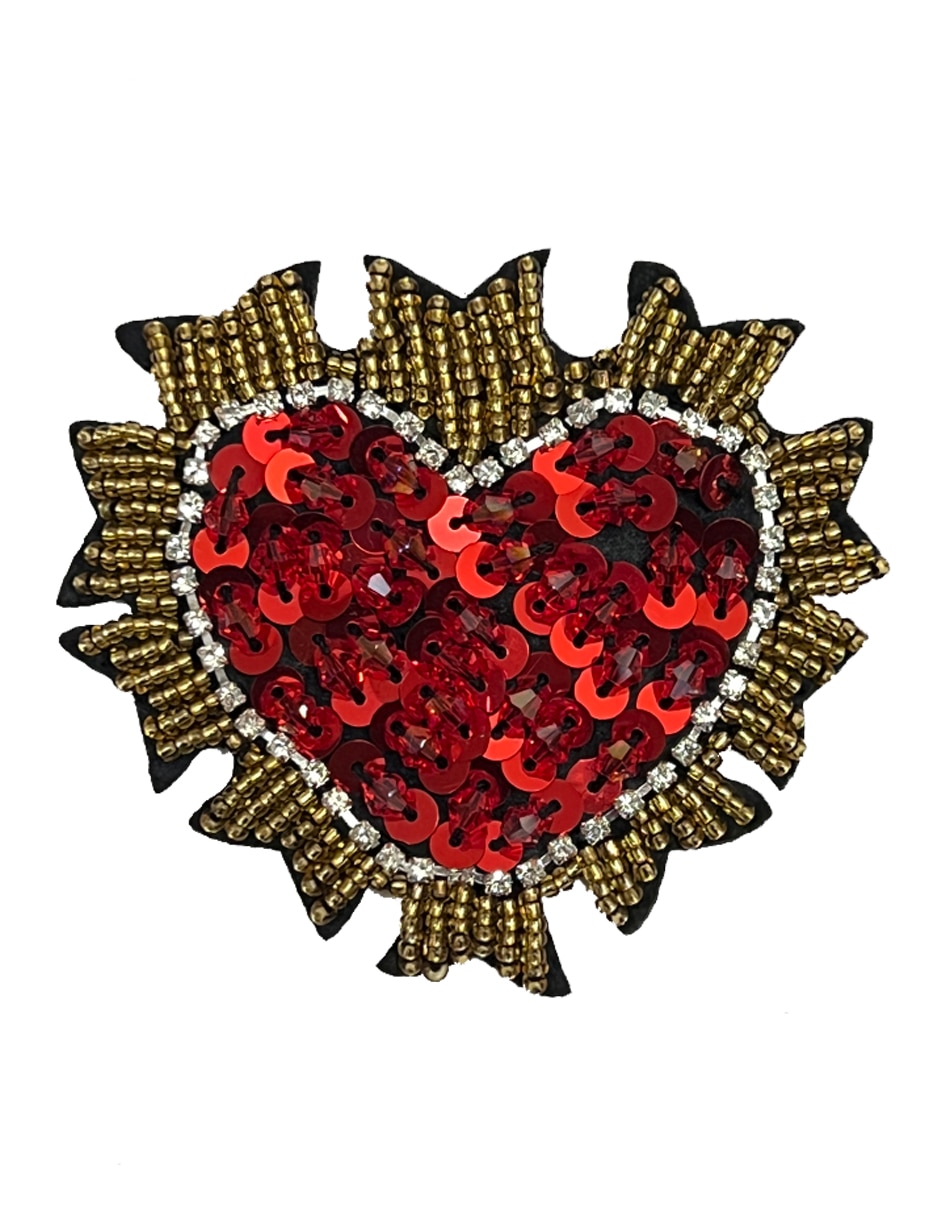 Parche decorativo para ropa Corazón aplicación pedrería 1