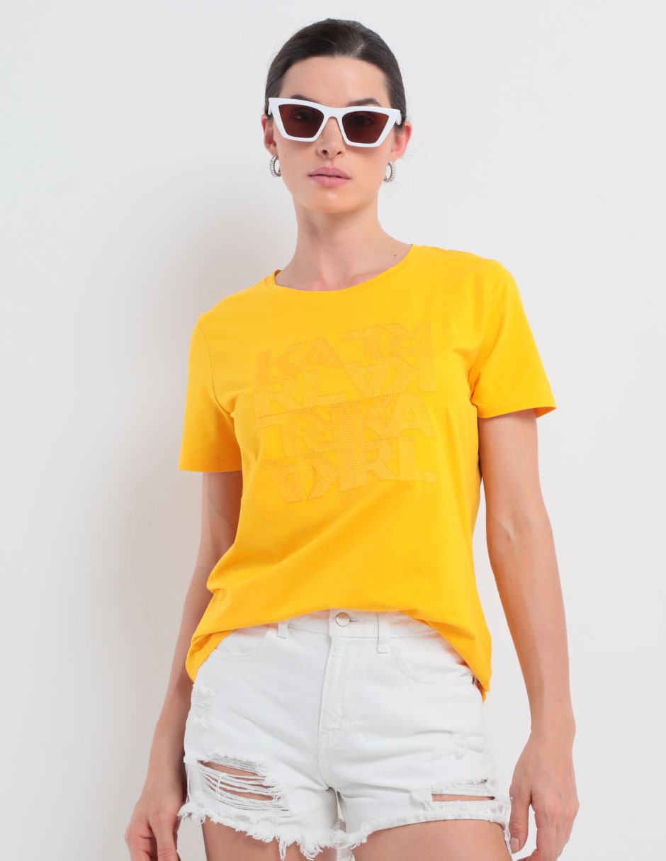 Playera manga corta cuello redondo para mujer 1