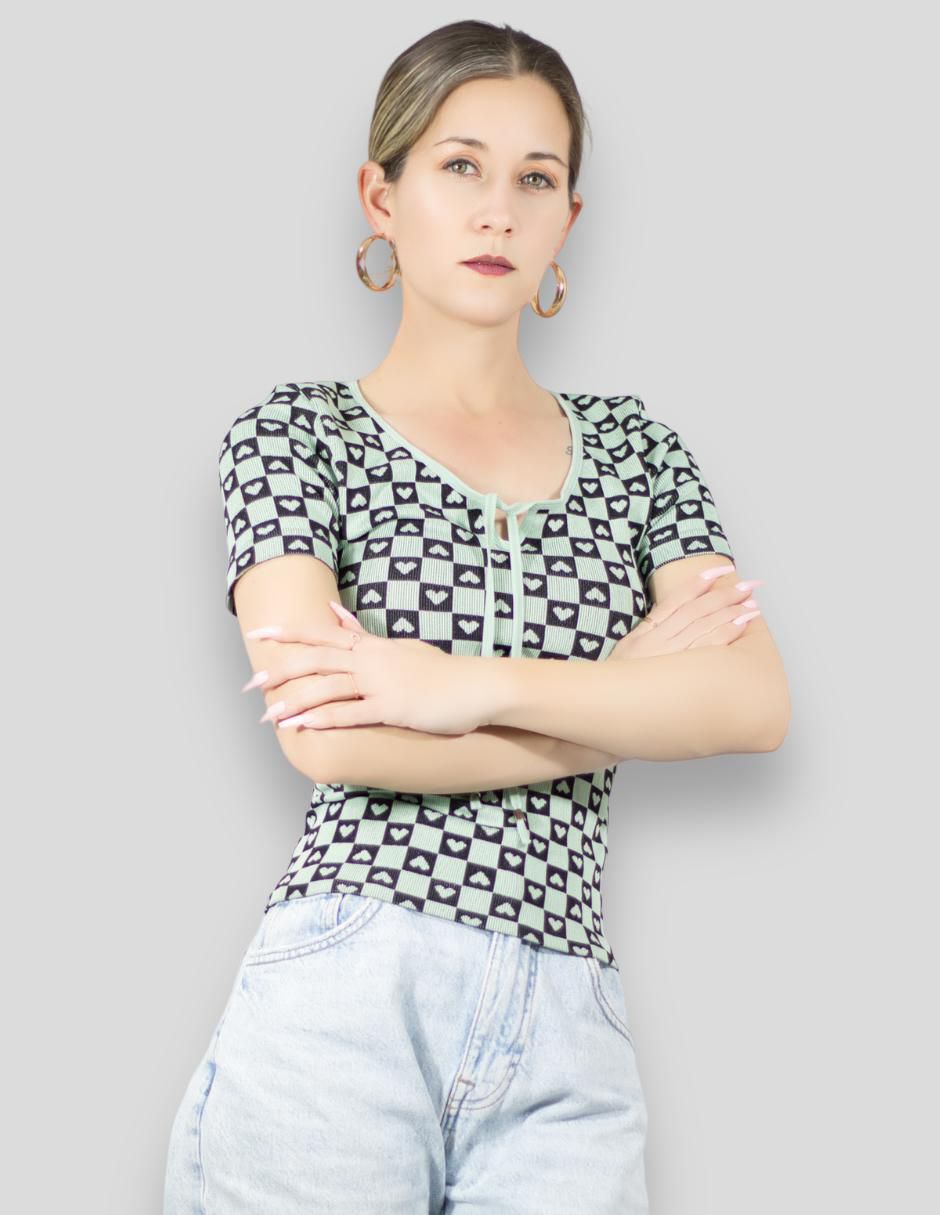 Blusa manga corta para mujer