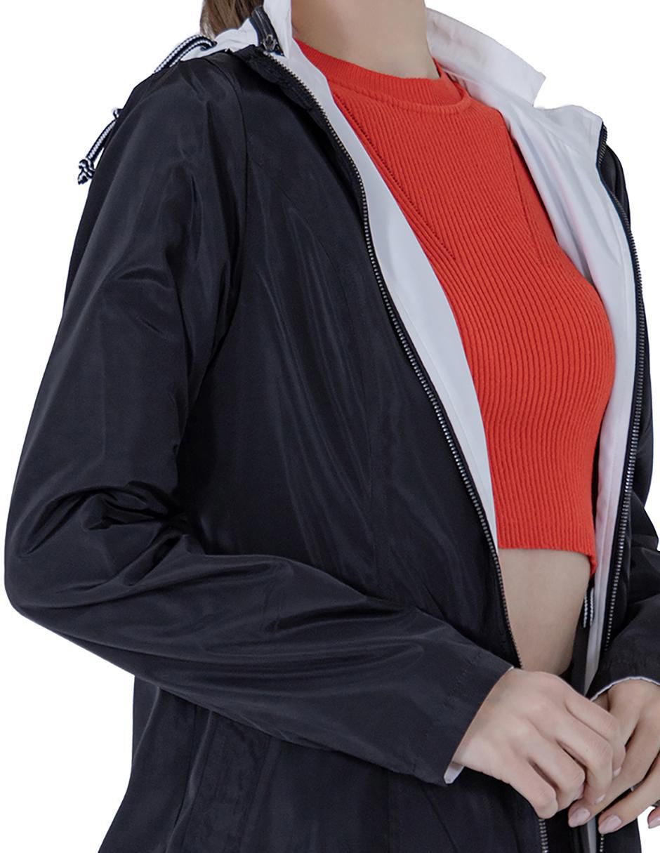"gabardina" repelente al agua con capucha shyla "para mujer"
