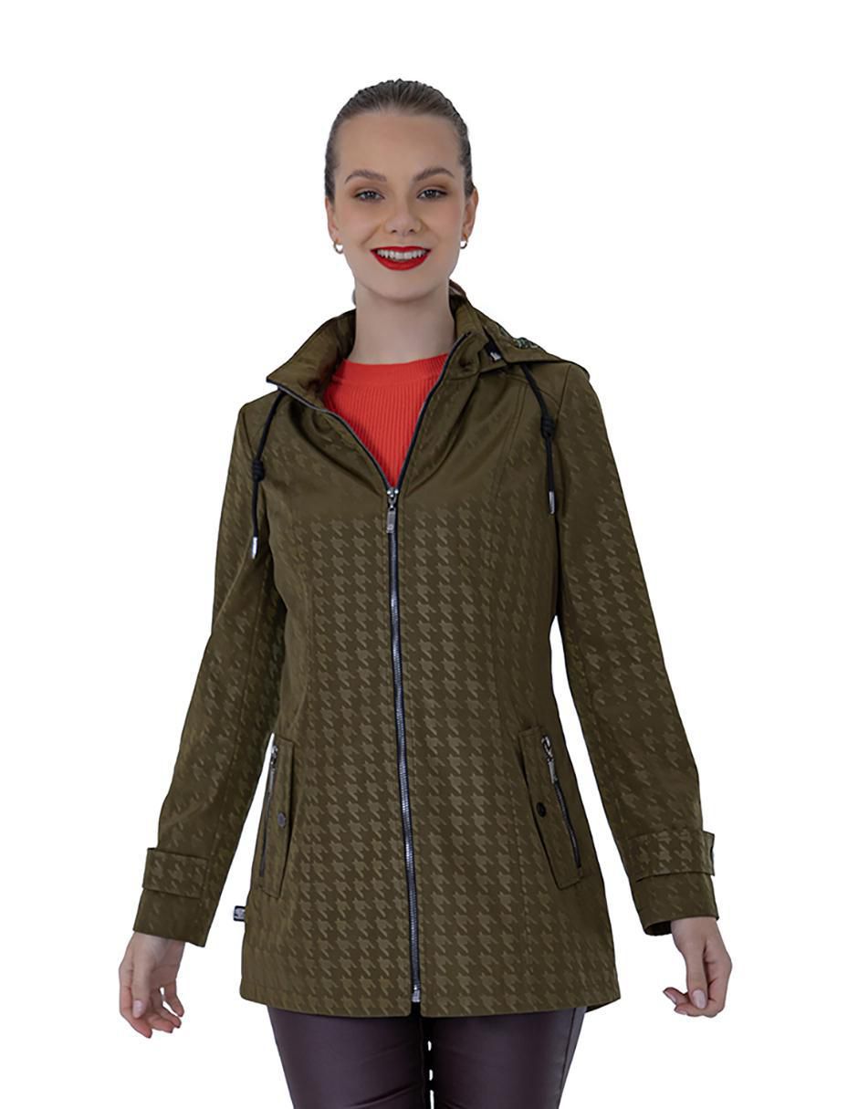 Gabardina impermeable con capucha para mujer