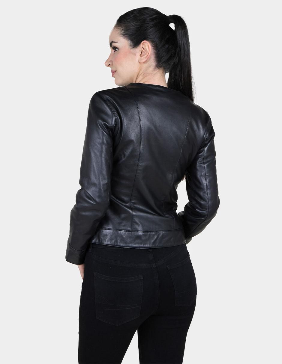 Chamarra Rockera Mujer Chamarra Negra Mujer De Piel Chamarra De