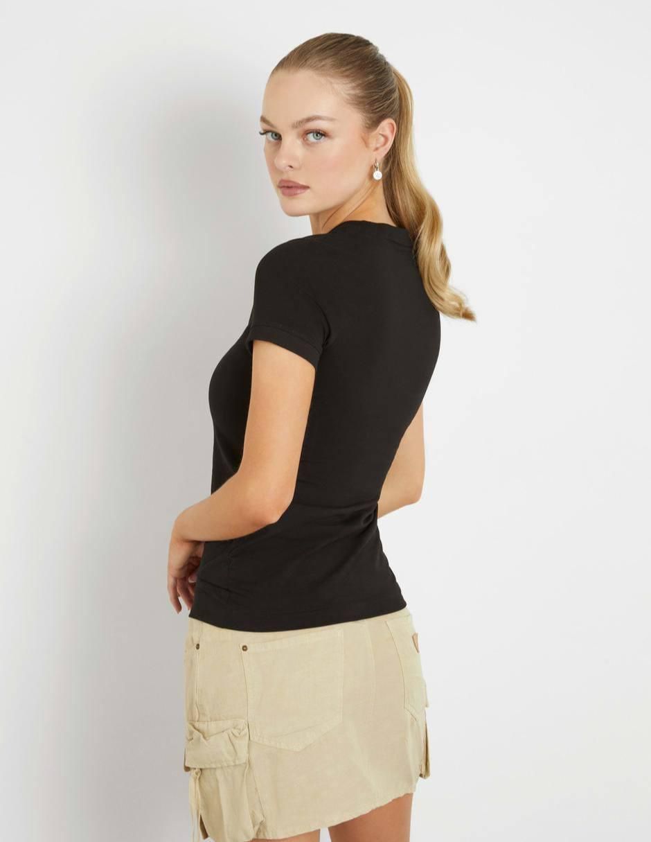 "playera" "manga" corta guess sin colección "cuello" redondo "para mujer"