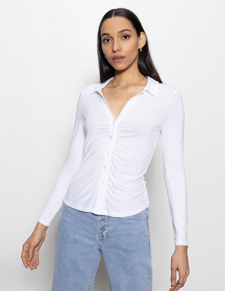 Blusa manga larga para mujer
