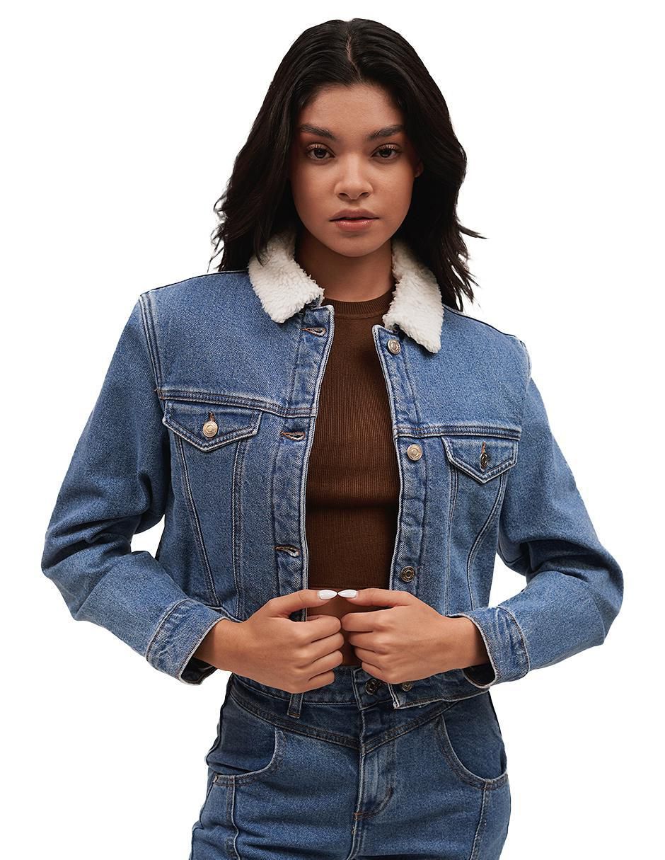 Chaqueta Vaquera Chamarras Tipo Gabardina De Mujer Chamarra Para