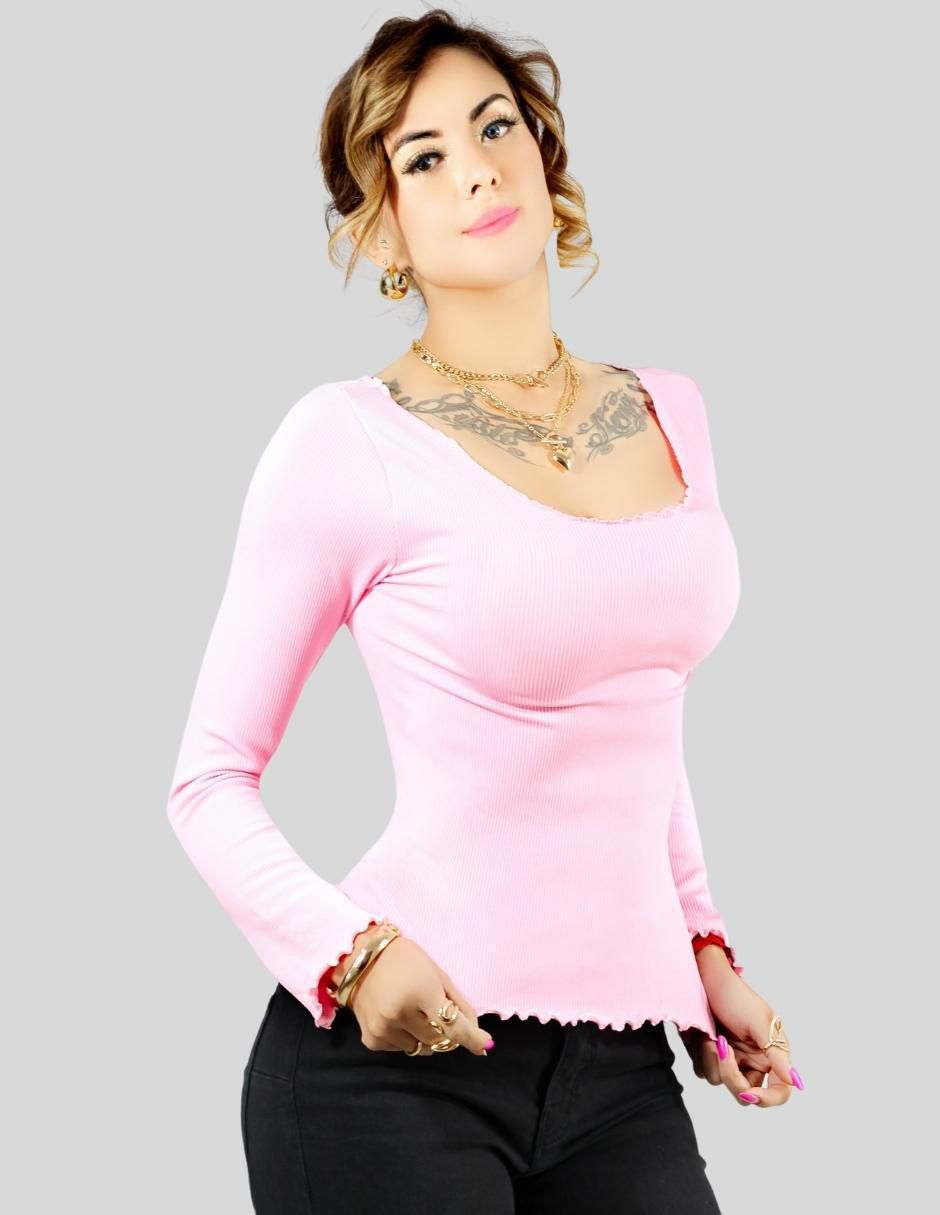 Blusa manga larga para mujer