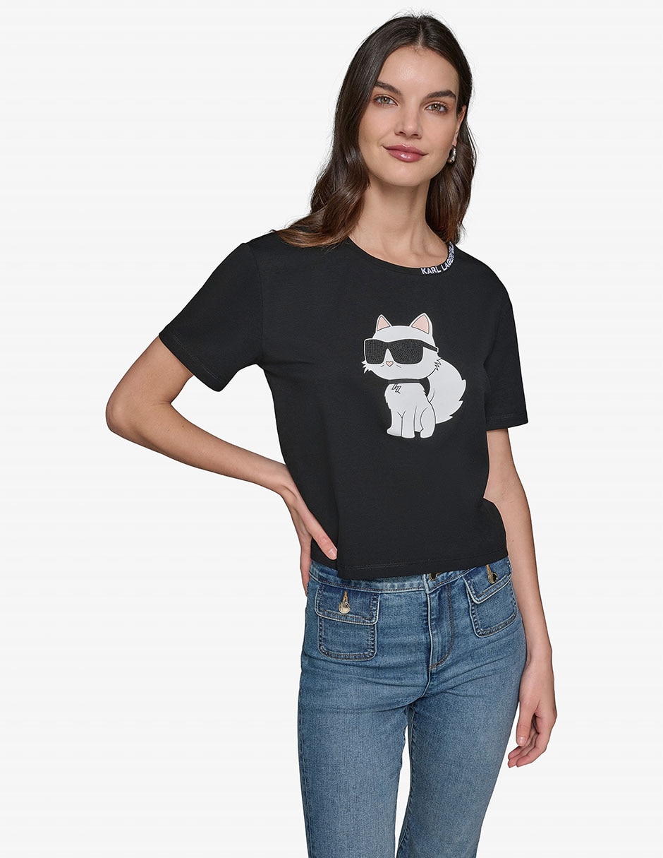 Playera manga corta cuello redondo para mujer 2