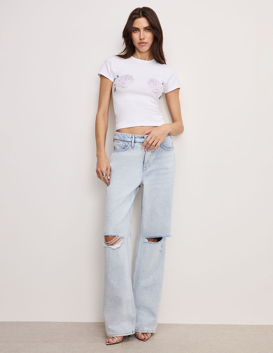 Playera manga corta cuello redondo para mujer 3