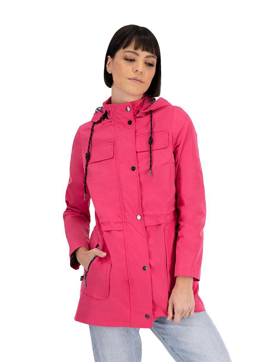 Gabardina con capucha para mujer
