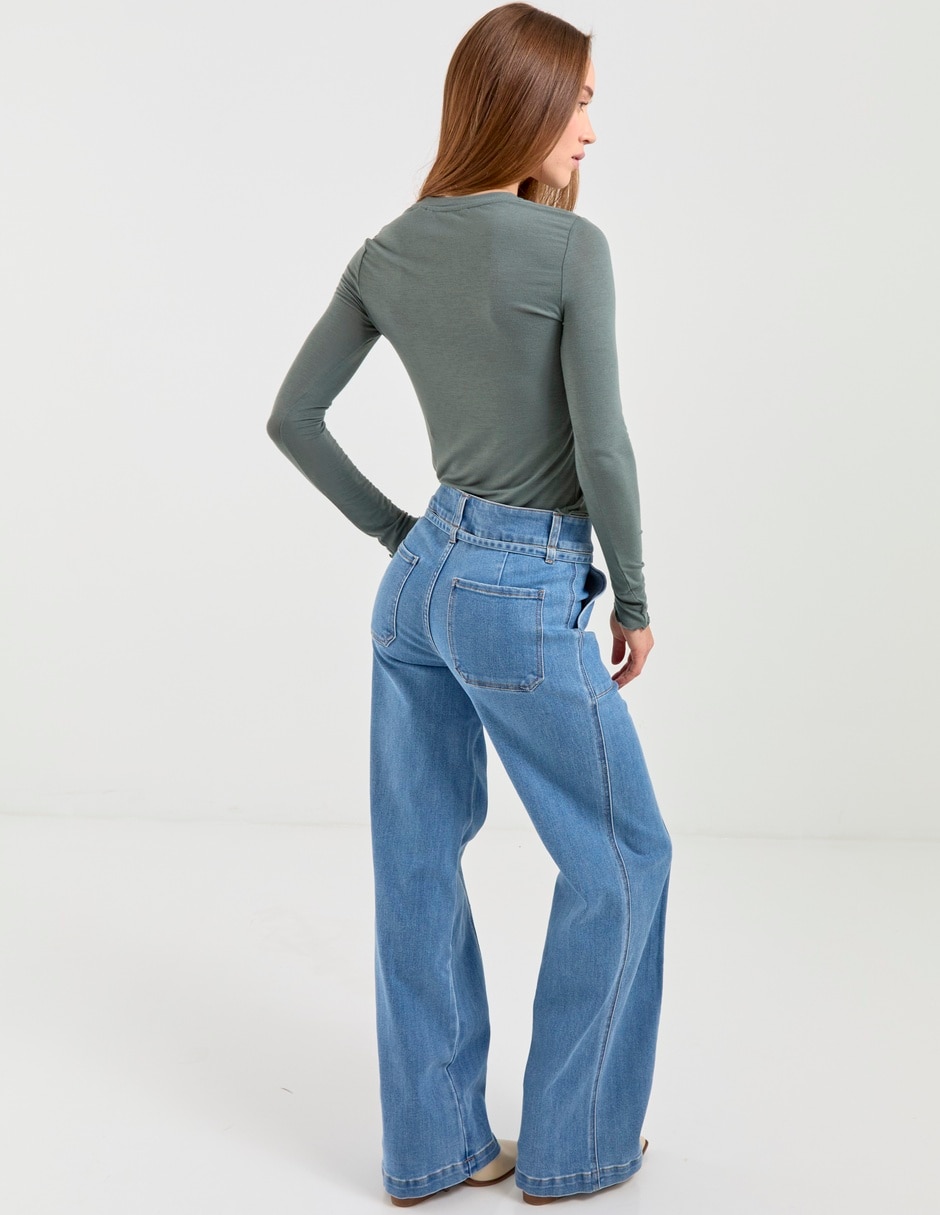 Jeans relaxed campana para mujer 2