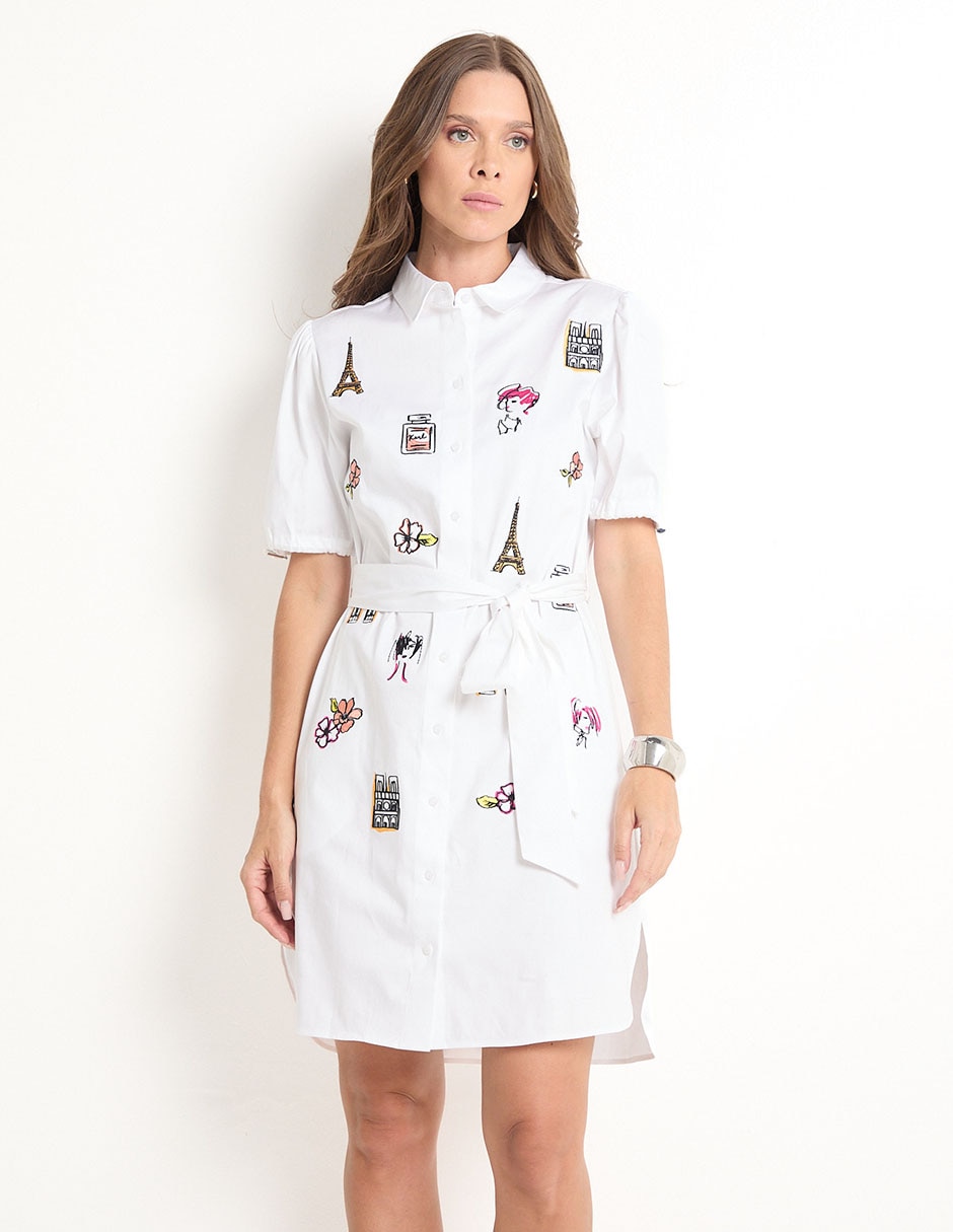 Vestido corto casual Karl Lagerfeld Paris para mujer