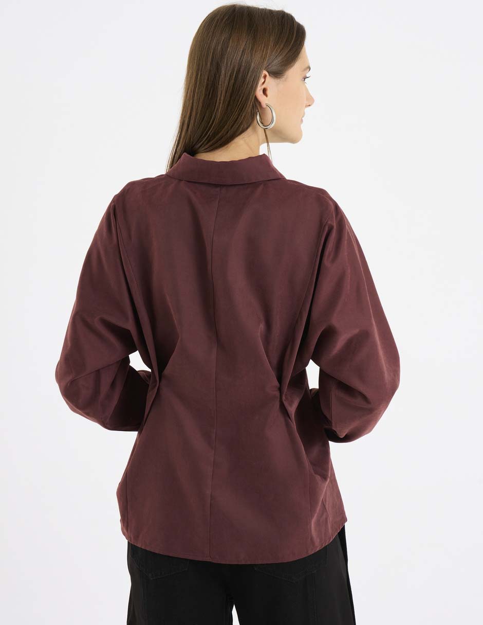 Blusa camisera manga larga para mujer 2