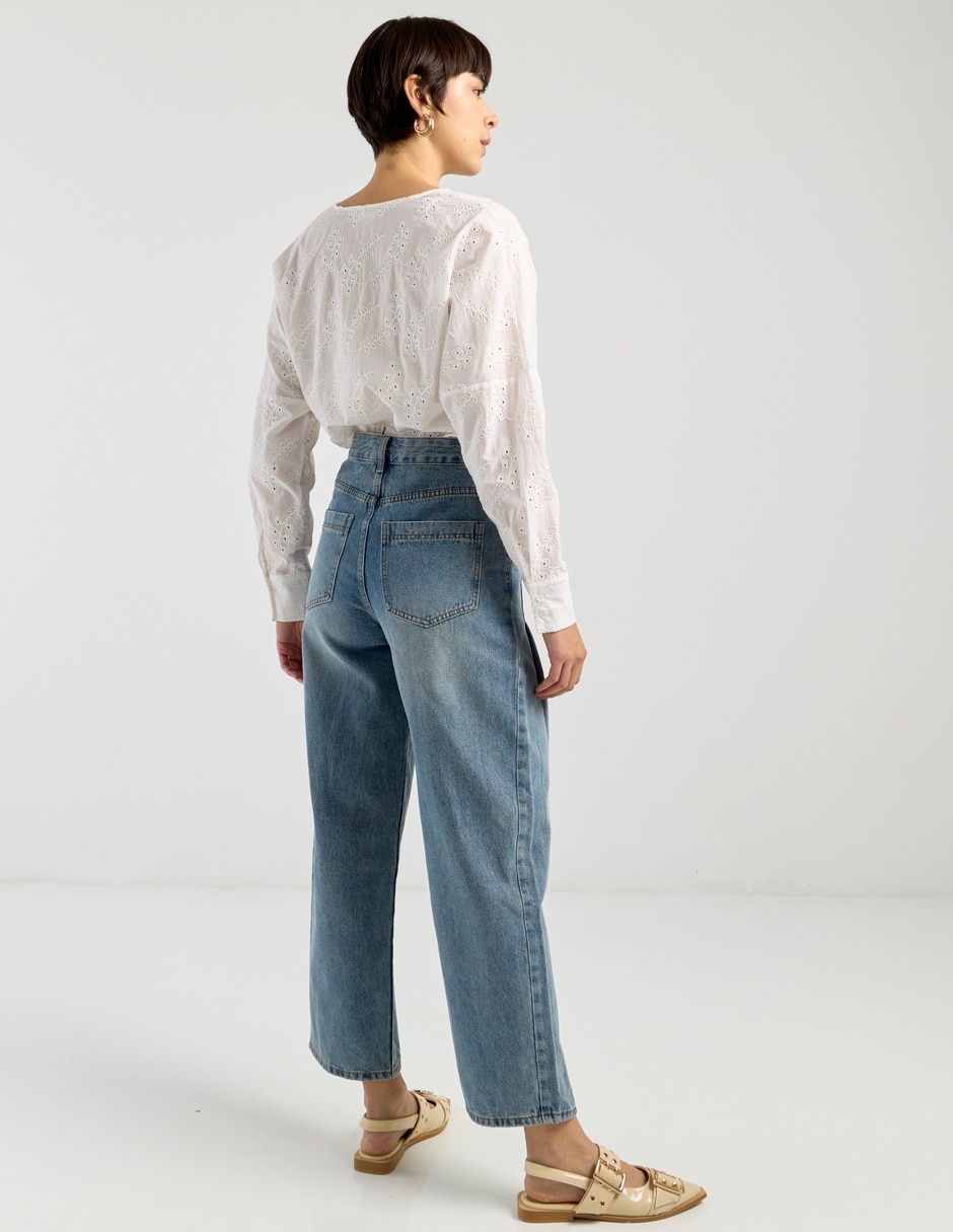 Jeans relaxed amplio para mujer 2