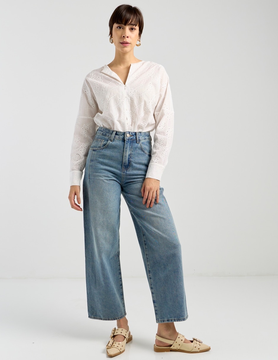 Jeans relaxed amplio para mujer 3