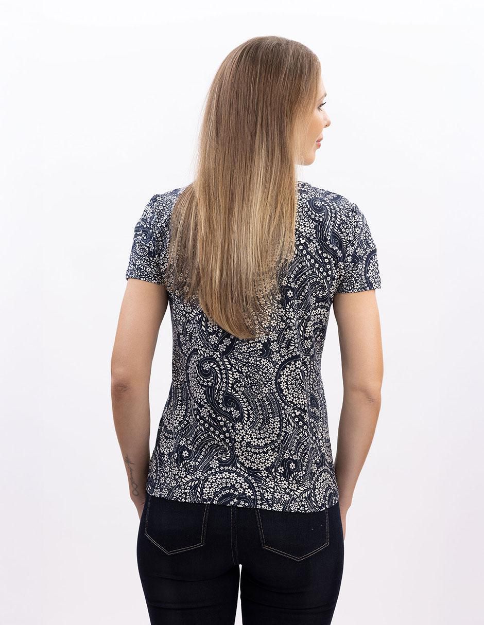Playera manga corta cuello V para mujer 3