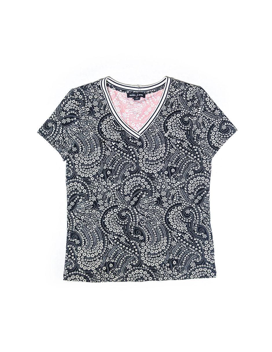 Playera manga corta cuello V para mujer 5