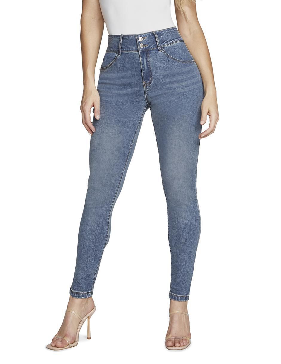 Jeans ultra skinny corte cintura alta para mujer