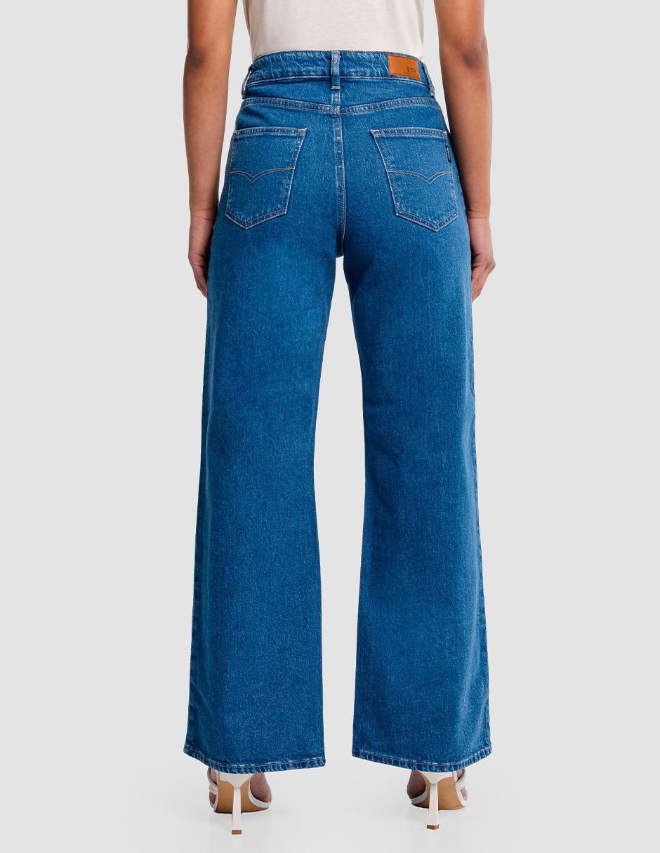 Jeans relaxed baggy Oggi Jeans corte media cintura para mujer