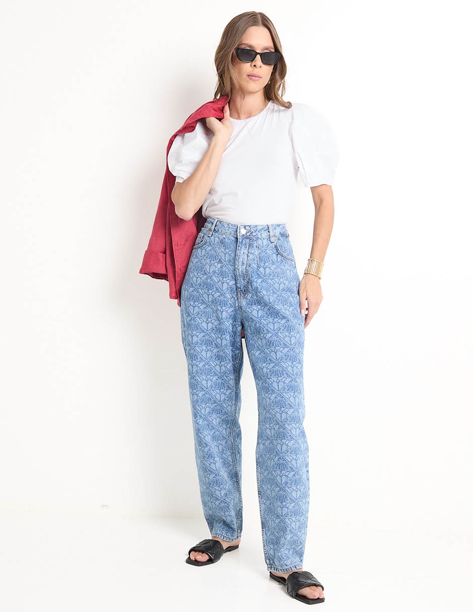 Jeans relaxed mom para mujer 1