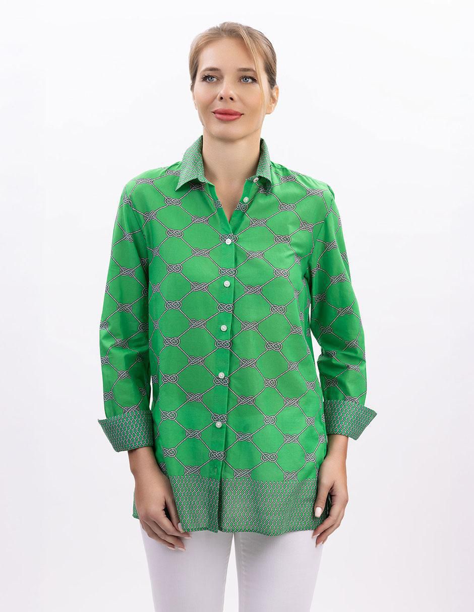 Camisa de algodón manga larga para mujer