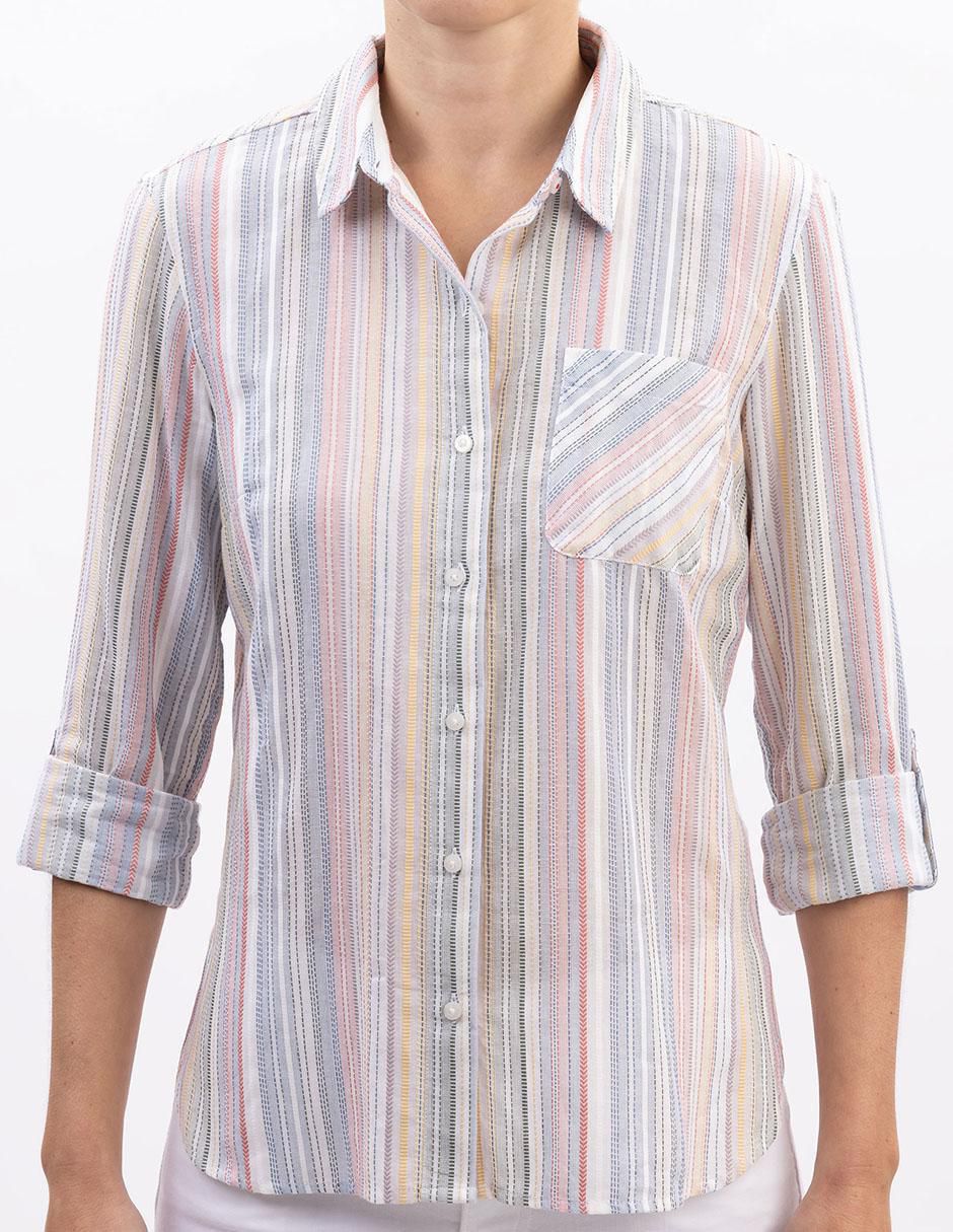 Camisa de algodón manga larga para mujer 4