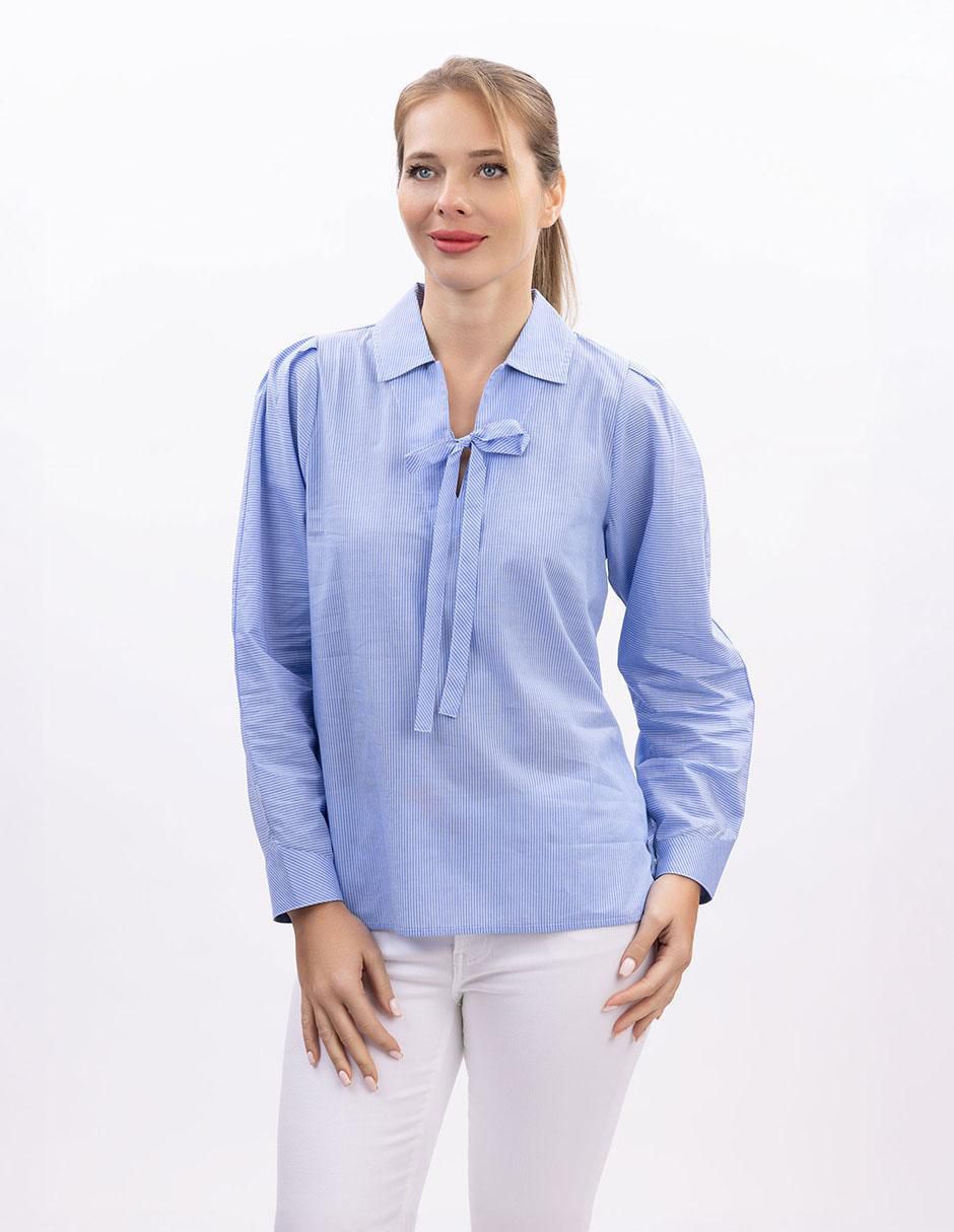 Camisa de algodón manga larga para mujer