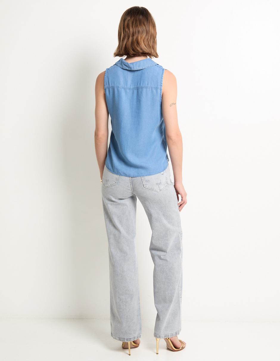 Jeans relaxed wide leg para mujer 2