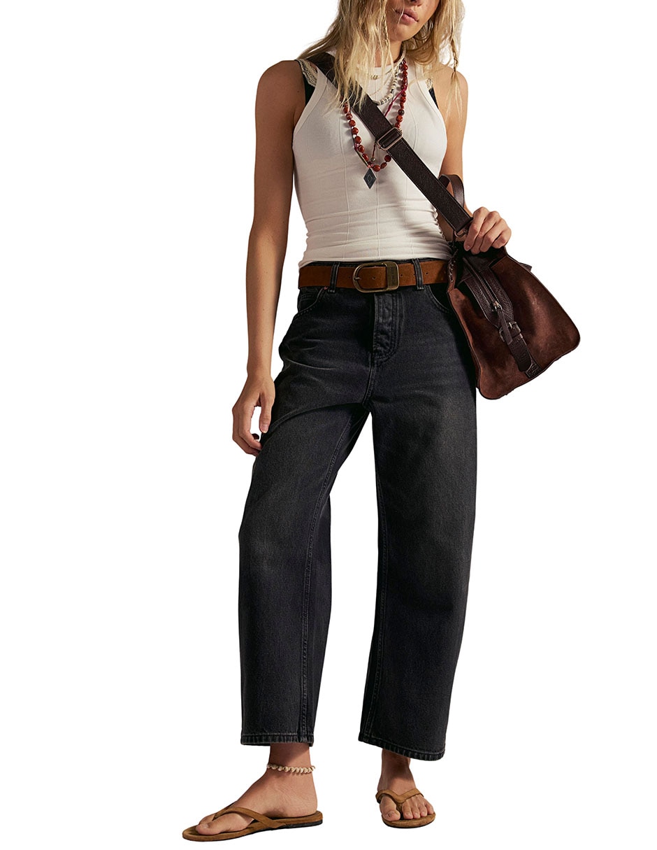 Jeans relaxed wide leg para mujer 4